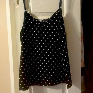 Yoins black and white polka dot cami type top Size 14 or 0XL
